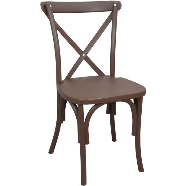 Flash Furniture Advantage Brown Resin XBack Chair RESXBDB Zoro